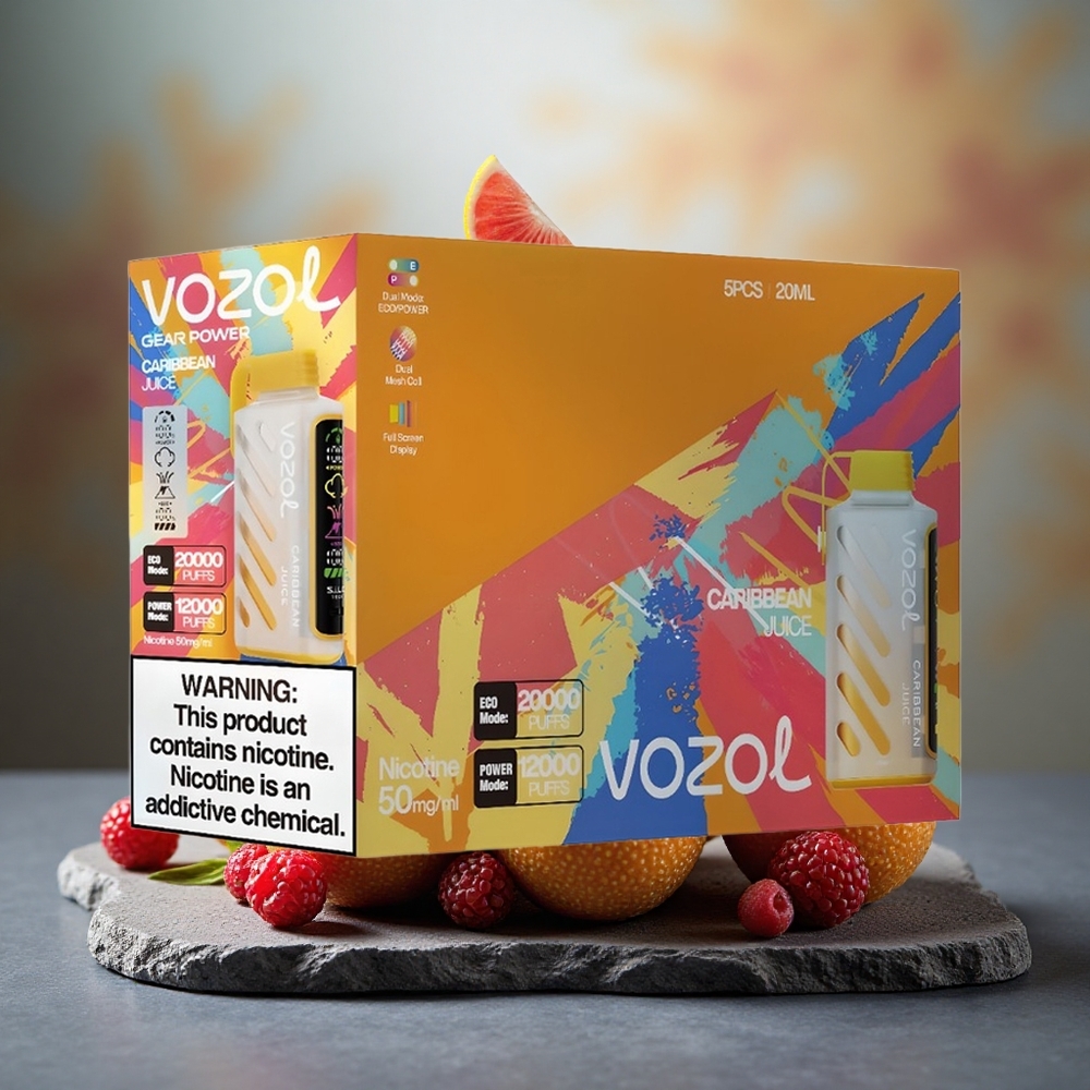 VOZOL Gear Power 20000 Puffs Dual Mesh Coil Disposable Vape Caribbean Juice