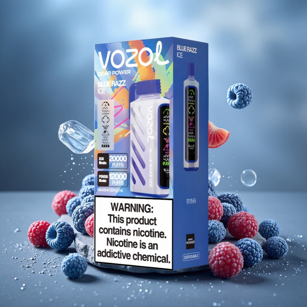 VOZOL Gear Power 20000 Puffs Dual Mesh Disposable Vape Blue Razz Ice
