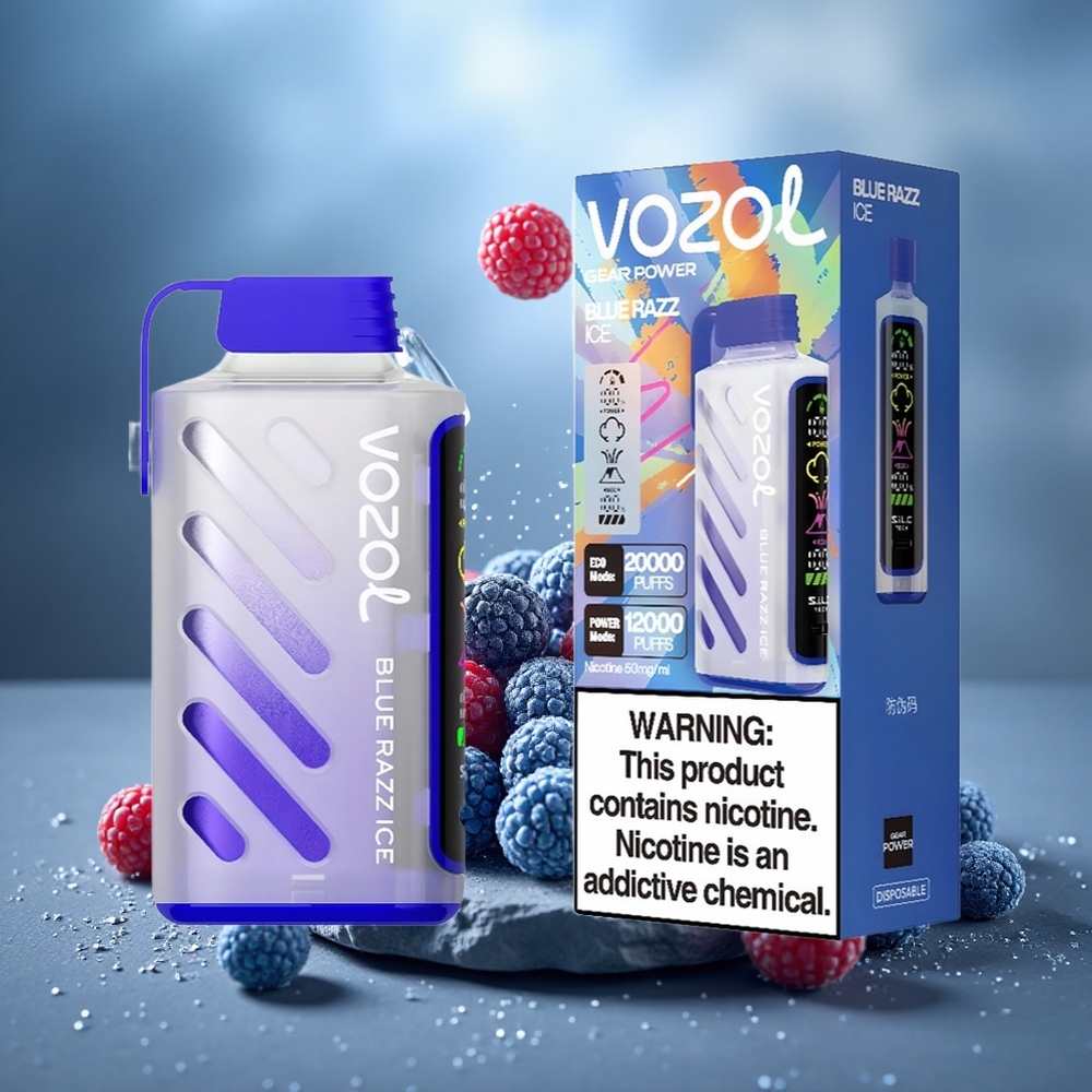 VOZOL Gear Power 20000 Puffs Dual Mesh Disposable Vape Blue Razz Ice