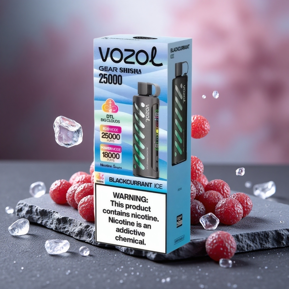 VOZOL Gear Shisha 25000 Puffs Dual Mesh Blackcurrant Ice Disposable Vape