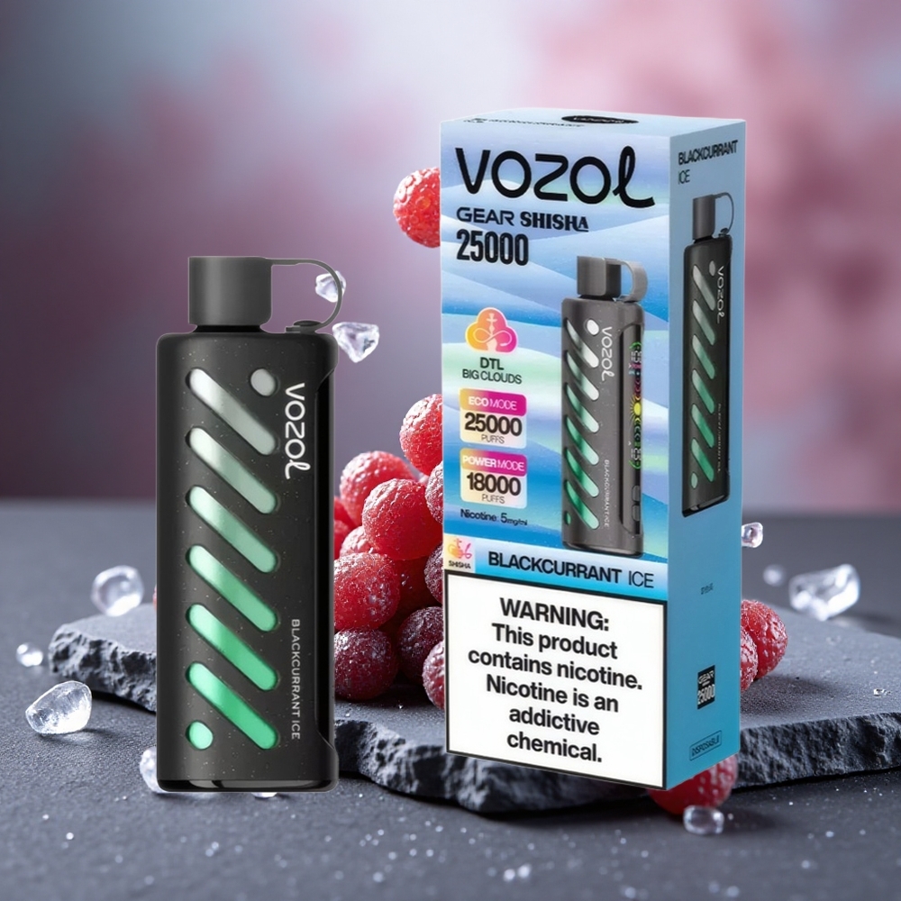 VOZOL Gear Shisha 25000 Puffs Dual Mesh Blackcurrant Ice Disposable Vape