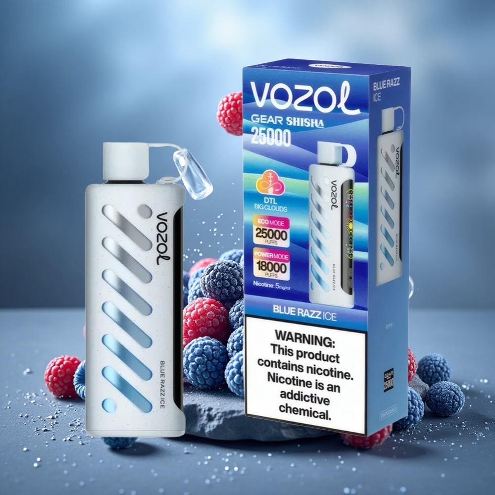 VOZOL Gear Shisha 25000 Puffs Dual Mesh Blue Razz Ice Disposable Vape