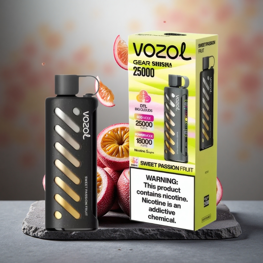 VOZOL Gear Shisha 25000 Puffs Dual Mesh Disposable Vape Sweet Passion Fruit