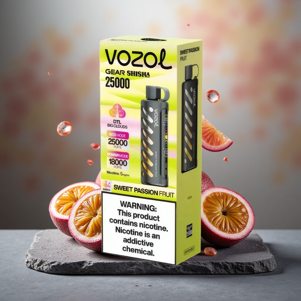 VOZOL Gear Shisha 25000 Puffs Dual Mesh Disposable Vape Sweet Passion Fruit