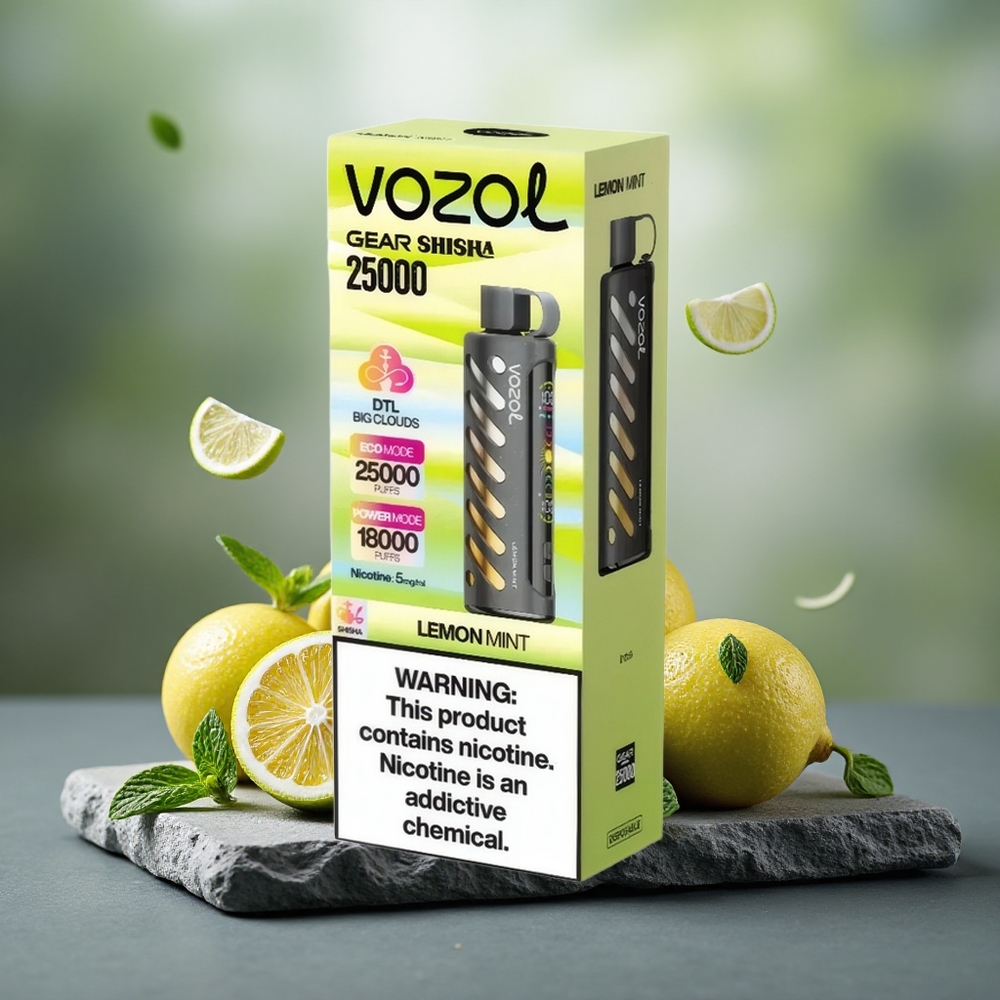 VOZOL Gear Shisha 25000 Puffs Dual Mesh Lemon Mint Disposable Vape