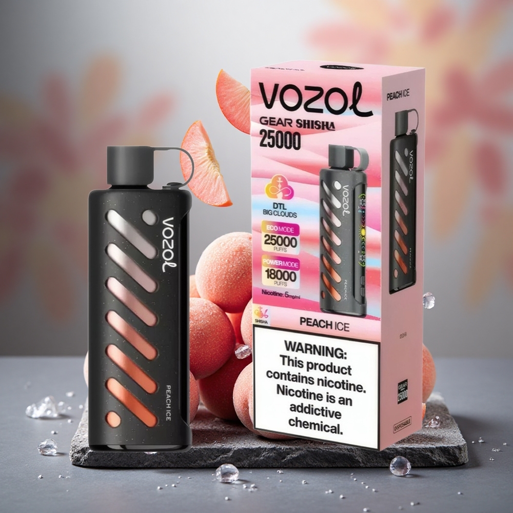 VOZOL Gear Shisha 25000 Puffs Dual Mesh Peach Ice