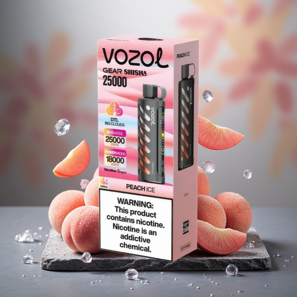 VOZOL Gear Shisha 25000 Puffs Dual Mesh Peach Ice