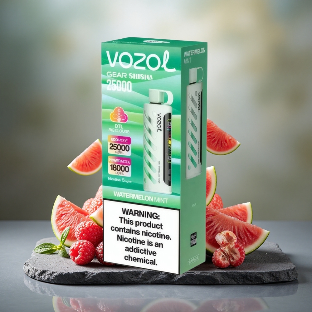 VOZOL Gear Shisha 25000 Puffs Dual Mesh Watermelon Mint Disposable Vape