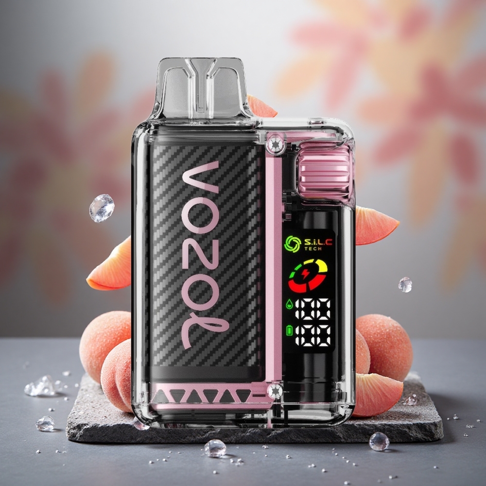 VOZOL Vista 20000 Puffs Rechargeable Peach Ice with OLED Screen