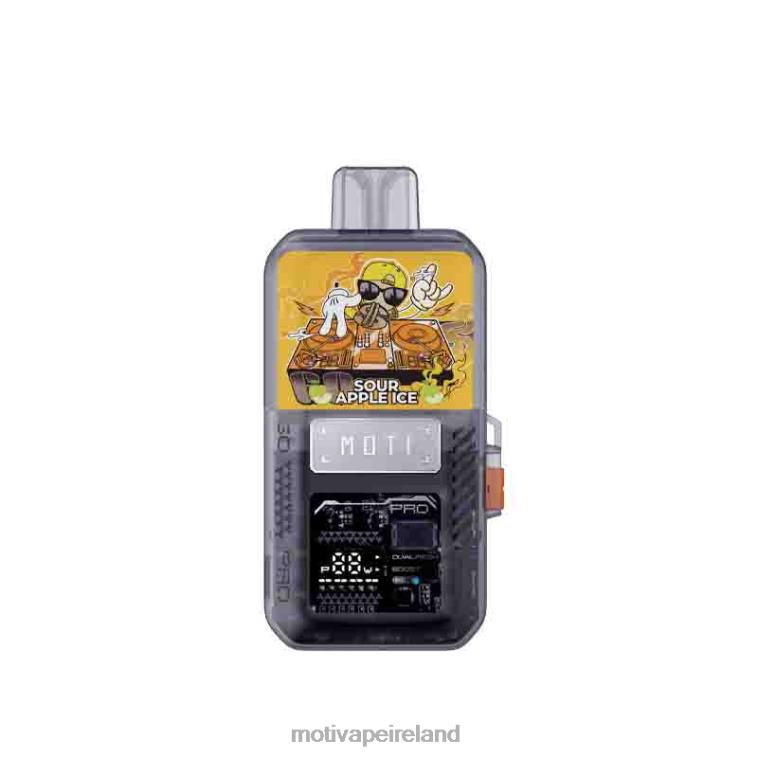 0PR0E77 - Moti vape Dublin Sour Apple Ice MOTI Go Pro Disposable Pod+Device