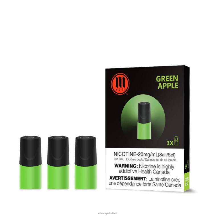 0PR0E103 - Moti vape pods Ireland Green Apple MOTI Classic Pods