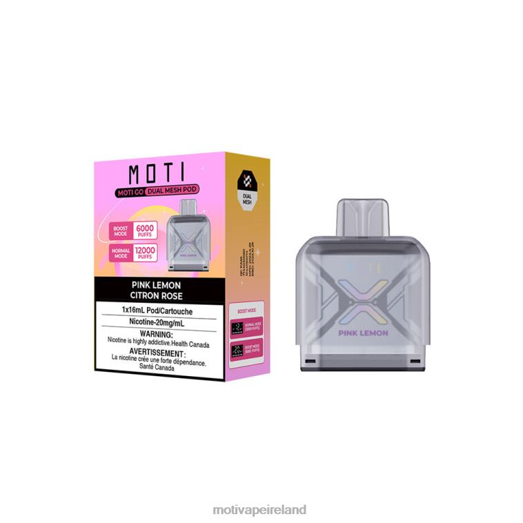 0PR0E87 - Moti vape Dublin Pink Lemon MOTI Go Pro Disposable Pod