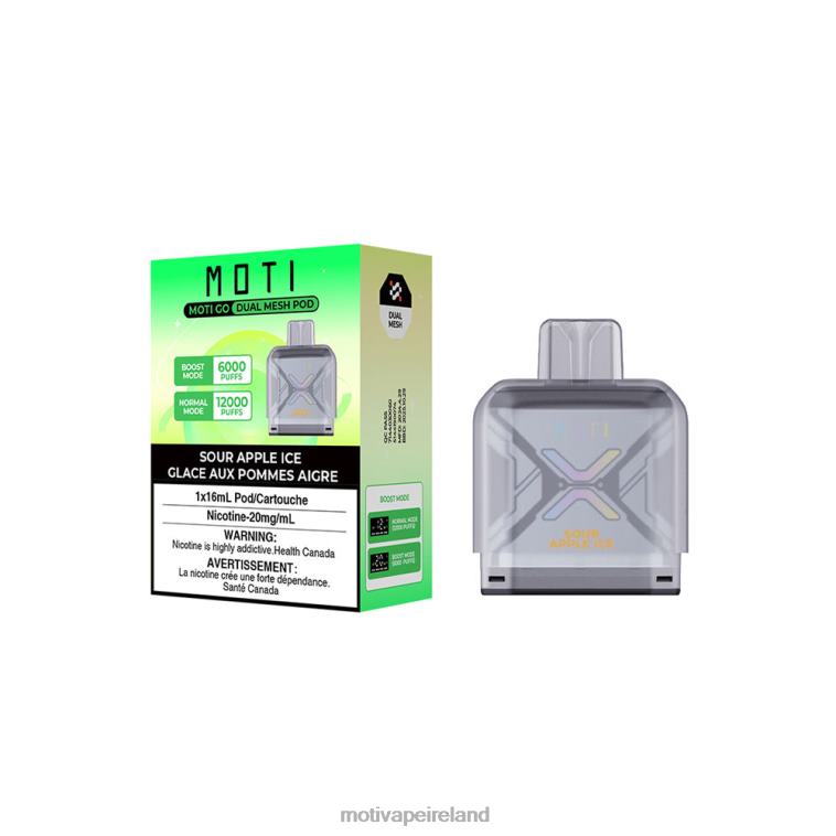 0PR0E88 - Moti vape kit Ireland Sour Apple Ice MOTI Go Pro Disposable Pod