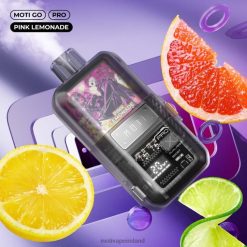 0PR0E18 - Moti vape kit Ireland Pink Lemonade MOTI Go Pro Disposable Vape (5%, 12000 Puffs)