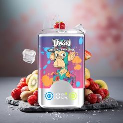 Uwin Crystal Twins 40000 Puffs Dual Flavor Rechargeable Strawberry Kiwi Grape Ice