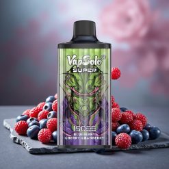 Vapsolo Super 15000 Puffs 40ml E-Liquid Disposable Vape Blueberry Cherry Cranberry